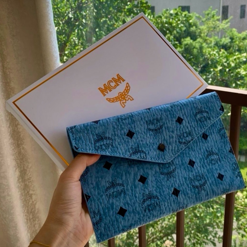 MCM  Envelope Clutch in Blue  Novelty GWP